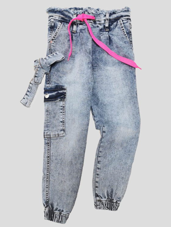 SPODNIE JOGGERY Z WYŻSZYM STANEM DLA DZIEWCZYNKI